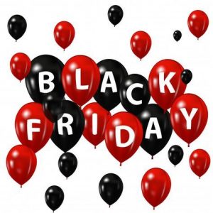balões personalizados para Black Friday